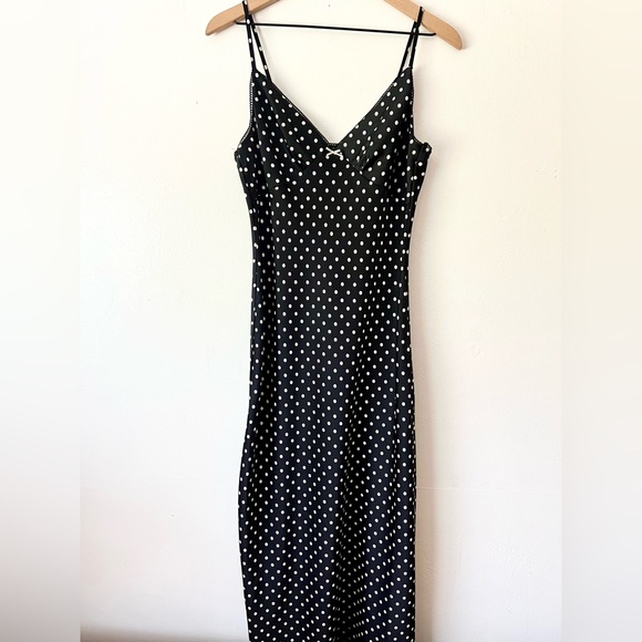 Camila Coelho Dresses & Skirts - Camila Coelho Black and White Polka Dot Slip Midi Dress